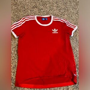 Adidas Red Tshirt, Satin back